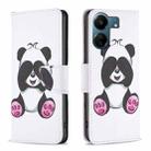 For Xiaomi Redmi 13C Colored Drawing Pattern Leather Phone Case(Panda) - 1