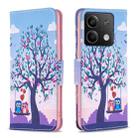 For Xiaomi Redmi Note 13 4G Global Colored Drawing Pattern Leather Phone Case(Owl) - 1
