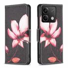 For Xiaomi Redmi Note 13 4G Global Colored Drawing Pattern Leather Phone Case(Lotus) - 1