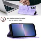 For Sony Xperia 5 V Skin-feel Embossed Leather Phone Case(Light Purple) - 4
