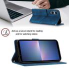 For Sony Xperia 5 V Skin-feel Embossed Leather Phone Case(Blue) - 4