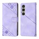 For Sony Xperia 1 VI Skin-feel Embossed Leather Phone Case(Light Purple) - 2