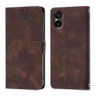 For Sony Xperia 5 VI Skin-feel Embossed Leather Phone Case(Brown) - 2