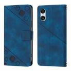 For Sony Xperia 10 VI Skin-feel Embossed Leather Phone Case(Blue) - 2