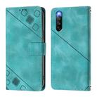 For Sony Xperia 10 IV Skin-feel Embossed Leather Phone Case(Green) - 3