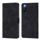 For Sony Xperia 10 IV Skin-feel Embossed Leather Phone Case(Black) - 3