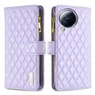 For Xiaomi Civi 3 5G Diamond Lattice Zipper Wallet Leather Flip Phone Case(Purple) - 1