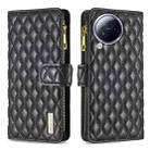 For Xiaomi Civi 3 5G Diamond Lattice Zipper Wallet Leather Flip Phone Case(Black) - 1