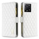 For Xiaomi 13T / 13T Pro / Redmi K60 Ultra Diamond Lattice Zipper Wallet Leather Flip Phone Case(White) - 1