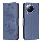 For Xiaomi Civi 3 5G Two Butterflies Embossing Leather Phone Case(Blue) - 1