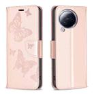 For Xiaomi Civi 3 5G Two Butterflies Embossing Leather Phone Case(Rose Gold) - 1