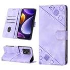 For Xiaomi Poco F5 5G/Redmi Note 12 Turbo Skin Feel Embossed Leather Phone Case(Light Purple) - 1