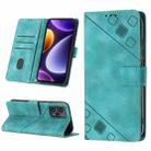 For Xiaomi Poco F5 5G/Redmi Note 12 Turbo Skin Feel Embossed Leather Phone Case(Green) - 1