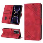 For Xiaomi Poco F5 Pro 5G/Redmi K60 Skin Feel Embossed Leather Phone Case(Red) - 1