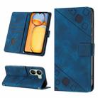 For Xiaomi Redmi 13C Skin Feel Embossed Leather Phone Case(Blue) - 1