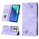 For Xiaomi Redmi Note 13 4G Global Skin Feel Embossed Leather Phone Case(Light Purple) - 1