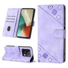 For Xiaomi Redmi Note 13 5G Global Skin Feel Embossed Leather Phone Case(Light Purple) - 1