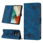 For Xiaomi Redmi Note 13 5G Global Skin Feel Embossed Leather Phone Case(Blue) - 1