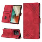 For Xiaomi Redmi Note 13 5G Global Skin Feel Embossed Leather Phone Case(Red) - 1