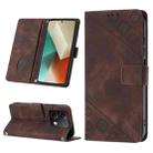 For Xiaomi Redmi Note 13 5G Global Skin Feel Embossed Leather Phone Case(Brown) - 1