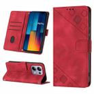 For Xiaomi Redmi Note 13 Pro 4G Global Skin Feel Embossed Leather Phone Case(Red) - 1