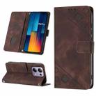 For Xiaomi Redmi Note 13 Pro 4G Global Skin Feel Embossed Leather Phone Case(Brown) - 1