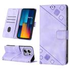 For Xiaomi Poco M6 Pro 4G Skin Feel Embossed Leather Phone Case(Light Purple) - 1