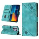 For Xiaomi Poco M6 Pro 4G Skin Feel Embossed Leather Phone Case(Green) - 1