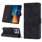 For Xiaomi Poco M6 Pro 4G Skin Feel Embossed Leather Phone Case(Black) - 1