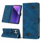 For Xiaomi Redmi Note 13 Pro+ 5G Skin Feel Embossed Leather Phone Case(Blue) - 1