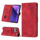 For Xiaomi Redmi Note 13 Pro+ 5G Skin Feel Embossed Leather Phone Case(Red) - 1