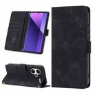 For Xiaomi Redmi Note 13 Pro+ 5G Skin Feel Embossed Leather Phone Case(Black) - 1