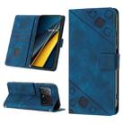 For Xiaomi Redmi K70E Skin Feel Embossed Leather Phone Case(Blue) - 1
