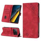 For Xiaomi Poco X6 Pro Skin Feel Embossed Leather Phone Case(Red) - 1