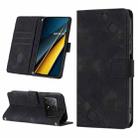 For Xiaomi Poco X6 Pro Skin Feel Embossed Leather Phone Case(Black) - 1