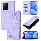 For Xiaomi 11T / 11T Pro Skin Feel Embossed Leather Phone Case(Light Purple) - 1