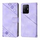 For Xiaomi 11T / 11T Pro Skin Feel Embossed Leather Phone Case(Light Purple) - 2