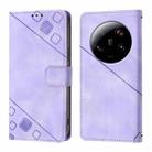 For Xiaomi 13 Ultra Skin Feel Embossed Leather Phone Case(Light Purple) - 2