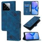 For Xiaomi 14 Skin Feel Embossed Leather Phone Case(Blue) - 1