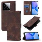 For Xiaomi 14 Skin Feel Embossed Leather Phone Case(Brown) - 1