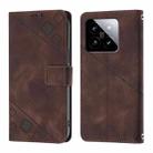 For Xiaomi 14 Skin Feel Embossed Leather Phone Case(Brown) - 2