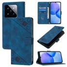 For Xiaomi 14 Pro Skin Feel Embossed Leather Phone Case(Blue) - 1