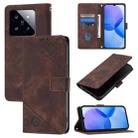 For Xiaomi 14 Pro Skin Feel Embossed Leather Phone Case(Brown) - 1