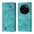 For Xiaomi 14 Ultra Skin Feel Embossed Leather Phone Case(Green) - 2