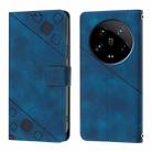 For Xiaomi 14 Ultra Skin Feel Embossed Leather Phone Case(Blue) - 2