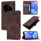 For Xiaomi 14 Ultra Skin Feel Embossed Leather Phone Case(Brown) - 1