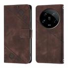 For Xiaomi 14 Ultra Skin Feel Embossed Leather Phone Case(Brown) - 2