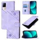 For Xiaomi Civi 1S Skin Feel Embossed Leather Phone Case(Light Purple) - 1