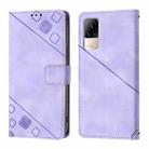 For Xiaomi Civi 1S Skin Feel Embossed Leather Phone Case(Light Purple) - 2