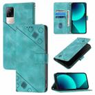 For Xiaomi Civi 1S Skin Feel Embossed Leather Phone Case(Green) - 1